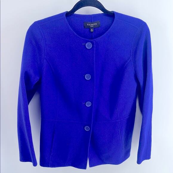 NWT Talbots brushed wool unlined button up blazer top sz 6P - Picture 1 of 6